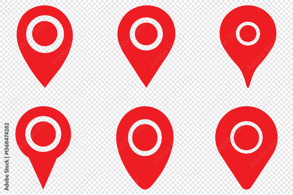 Poster location pin icon symbol sign isolated on transparent background, map flat vector icons. flat icon s