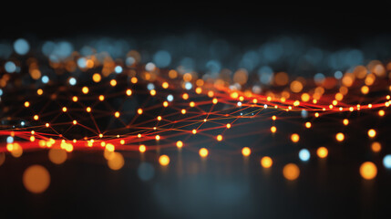 Obraz premium Abstract technology white background. Earth network with glowing nodes and net lines business connection of lines from nodes It is connected to endless nodes and represents the innovation of communica