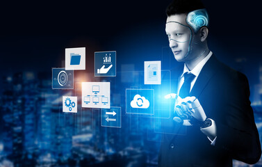 AI coordinating business infrastructure, managing digital systems, synchronizing cloud platforms,...