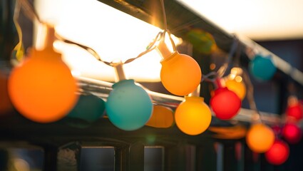 Colorful string lights party decoration ideas for outdoor patio backyard lighting decor