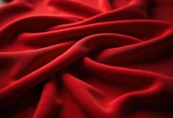 Obraz premium vibrant red fabric draped over textured surface textile contrast home decor mood design, drapery, background, material, clothing, cotton, linen, tapestry, satin