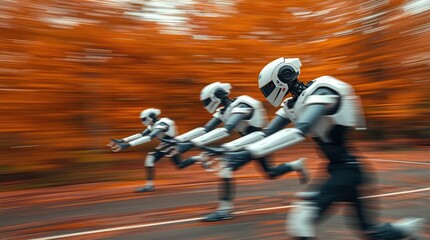 From an overhead perspective, a robotic arm with an antique bronze finish assembles intricate electronics in a futuristic factory.