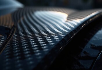 sleek close carbon fiber surface design textured elegance automotive technology lightweight material detail reflection, input, none, provided, smooth, shine