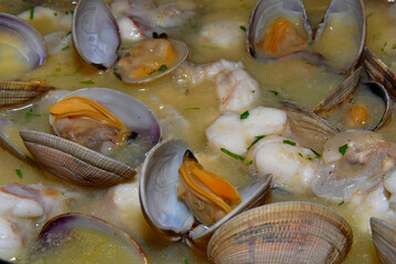 Monkfish stew with clams, exquisite taste with high biological value proteins, extremely rich in...