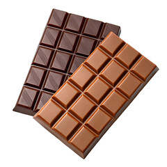Obraz premium Set of chocolate bars isolated on transparent background ideal for ads packaging and branding projects 