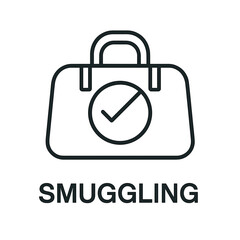Obraz premium Icon representing smuggling with a check symbol on suitcase 