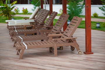 wooden chair on the beach