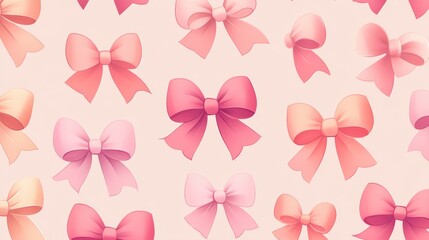Cute girly pattern with ribbons and bows. Great for cards, websites, wrapping paper, clothes, and backgrounds.
