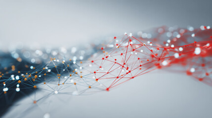 Abstract technology white background. Earth network with glowing nodes and net lines business connection of lines from nodes It is connected to endless nodes and represents the innovation of communica