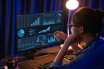 Business data dashboard provide business intelligence analytic for marketing strategy planning...