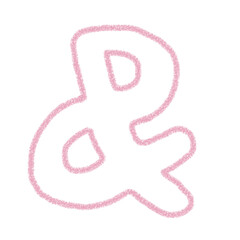 アンパサンド　＆　 手書き　落書き風　かわいい　素材　ピンク　イラスト　素材　アイコン　クレヨン風