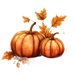 . October watercolor illustration isolated on transparent subject