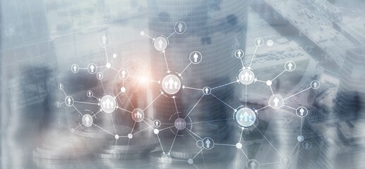 People network connection. Network work connections concept