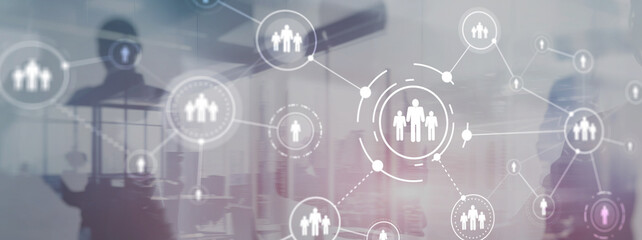 People relation and organization structure. Human resource management mixed media finance concept