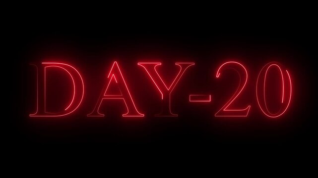 abstract, advertising, animation, announcement, background, black, bright, celebration, countdown, darkness, day 20, digital, effect, energy, event, futuristic, glow, illumination, isolated, loop, mod