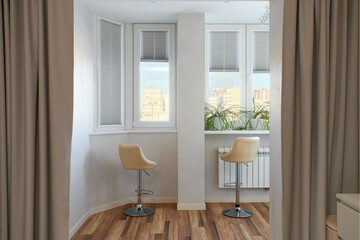 interior design. interior photography of an apartment for rent. One-room apartment with a simple...