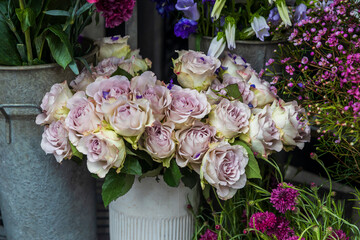 A Delicate Arrangement of Pale Lavender Roses.