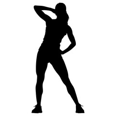 Gym-ready silhouette activewear fashion vector for workout apps athletic wear and wellness campaigns