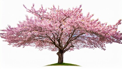 Fototapeta premium unbelievable pink sakura tree isolated on white background