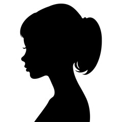Youthful profile silhouette modern teen vector for coming-of-age themes Gen-Z branding and social media campaigns