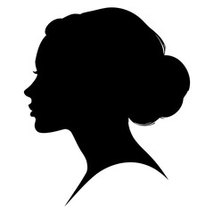 Symmetrical buns silhouette edgy hairstyle vector for alternative fashion music festivals and avant-garde branding