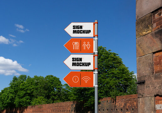 Wayfinding Sign Mockup