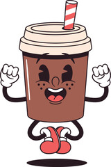 Takeaway coffee cup funky character