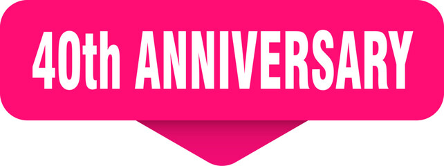 40th anniversary sticker. 40th anniversary sign on transparent background