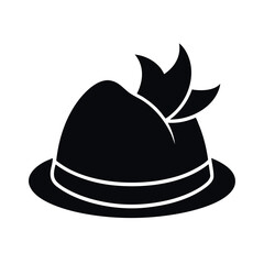 Bavarian Hat Black Silhouette Vector Design