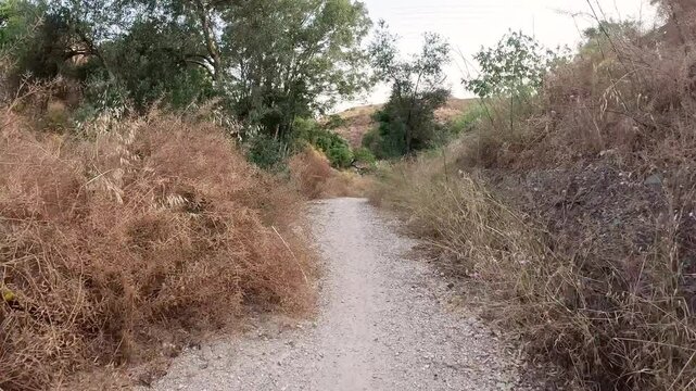Camino Mozarabe de Santiago - single track pedestrian path after Junta de los Caminos, M&aacute;laga, Andalusia, Spain