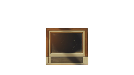 Vintage computer with screen glare and golden hour light. Transparent PNG. great for retro tech themes or nostalgic media content