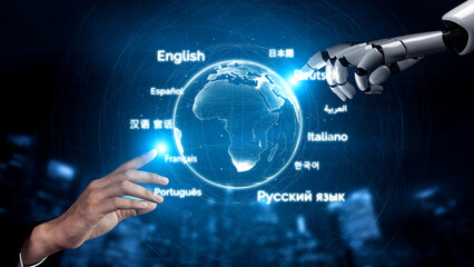 AI artificial intelligence bridges global language communication with multilingual virtual...