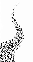 Obraz premium Black question marks curve on white background, symbolizing inquiry, doubt, or the search for answers, ideal for websites or presentations needing a questioning theme