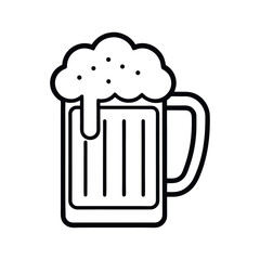 Beer Mug Line Art Flat Vector Design