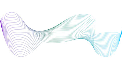 Fototapeta premium Vector curvy abstract line art wavy flowing dynamic colorful lines white background in concept music or sound, wave, wind, information flow 
