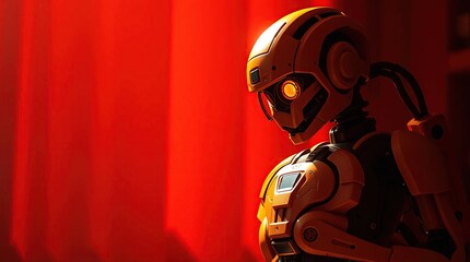 Warm light on robotic form profile