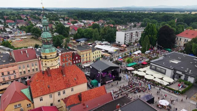 Poland city drone shot