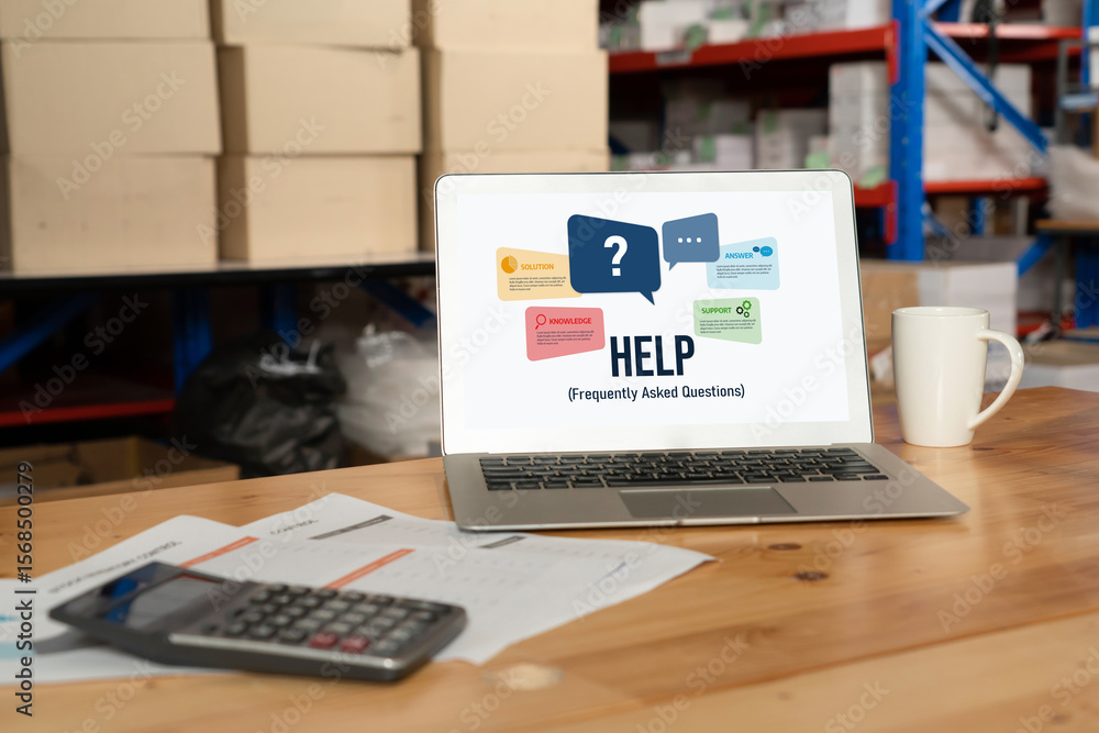 Poster help screen on the website provide answer to faq frequently asked question snugly with knowledge inf