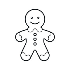 Gingerbread Man Line Art Vector Design