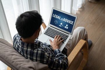 Smart legal advice website for people searching for brisk law knowledge in digital device screen...