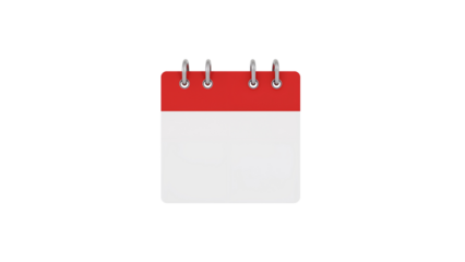 red calendar on transparent background png