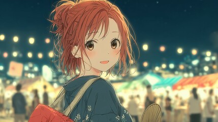 Portrait of a cute girl wearing a yukata