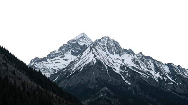 snowy mountain isolated on transparent background png
