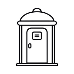 Portable Toilet Line Art Vector Drawing Set