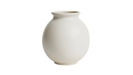 White Ceramic Vase Isolated on Transparent Background PNG