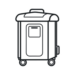 Portable Toilet Outline Vector Line Art Icon