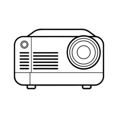 Outline Projector Line Art Vector Illustration