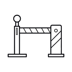 Outline Security Barrier Minimal Line Drawing