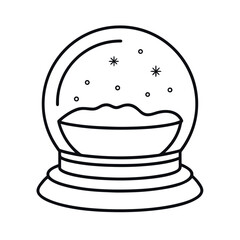 Outline Snow Globe Minimal Line Illustration