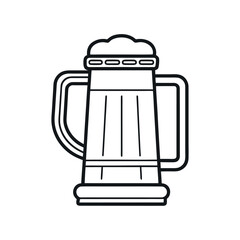 Outline Beer Stein Simple Line Art Icon